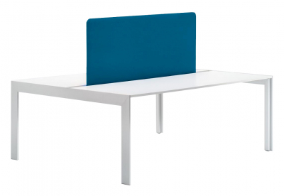 Стол со звукопоглощающей панелью PEDRALI Matrix Desk алюминий, ЛДСП, ткань белый, синий Фото 1