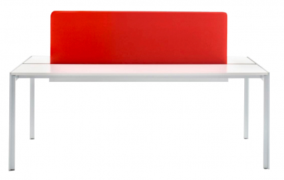 Стол со звукопоглощающей панелью PEDRALI Matrix Desk алюминий, ЛДСП, ткань белый, красный Фото 1