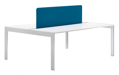Стол со звукопоглощающей панелью PEDRALI Matrix Desk алюминий, ЛДСП, ткань белый, синий Фото 1