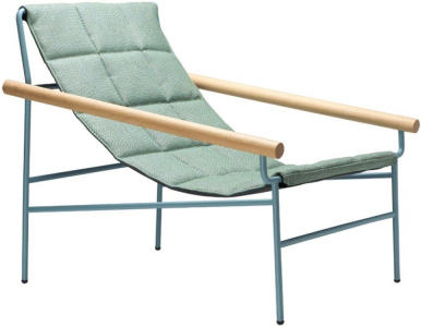 Кресло лаунж металлическое с подушкой Scab Design Dress Code Glam Indoor сталь, дуб, ткань sunbrella голубой Фото 4