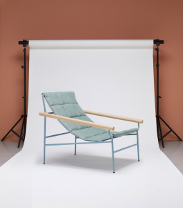 Кресло лаунж металлическое с подушкой Scab Design Dress Code Glam Indoor сталь, дуб, ткань sunbrella голубой Фото 8