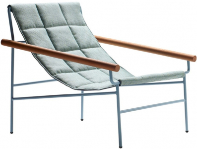 Кресло лаунж металлическое с подушкой Scab Design Dress Code Glam Outdoor сталь, ироко, ткань sunbrella голубой Фото 6