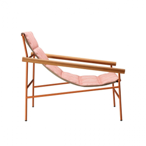 Кресло лаунж металлическое с подушкой Scab Design Dress Code Glam Outdoor сталь, ироко, ткань sunbrella терракотовый, розовый Фото 10