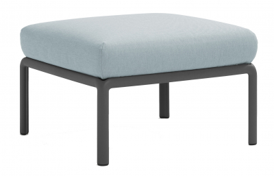 Пуф пластиковый с подушкой Nardi Komodo Pouf стеклопластик, Sunbrella антрацит, лед Фото 1