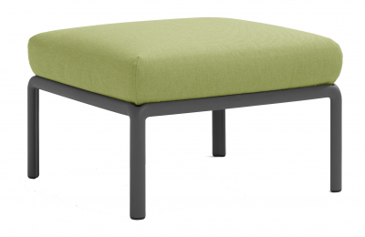 Пуф пластиковый с подушкой Nardi Komodo Pouf стеклопластик, Sunbrella антрацит, авокадо Фото 1