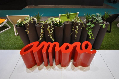 Скамья пластиковая дизайнерская SLIDE Amore Standard полиэтилен пламенный красный Фото 12