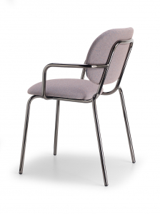 Кресло металлическое c обивкой Scab Design Si-Si Bold сталь, ткань черный никель, серый Фото 5