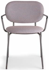 Кресло металлическое c обивкой Scab Design Si-Si Bold сталь, ткань черный никель, серый Фото 1