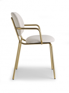 Кресло металлическое c обивкой Scab Design Si-Si Bold сталь, ткань матовое золото, бежевый Фото 6