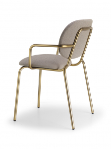 Кресло металлическое c обивкой Scab Design Si-Si Bold сталь, ткань матовое золото, темно-бежевый Фото 5