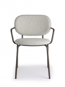 Кресло металлическое c обивкой Scab Design Si-Si Bold сталь, шерсть бронзовый, серый Фото 5