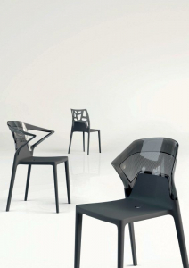 Кресло пластиковое PAPATYA Ego-K стеклопластик, поликарбонат черный, дымчатый Фото 5