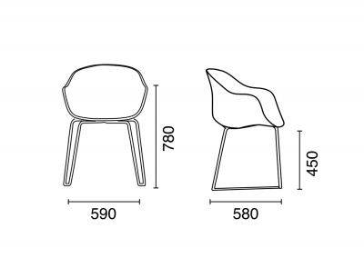 Кресло пластиковое PAPATYA Globe-K Sled сталь, стеклопластик белый Фото 2