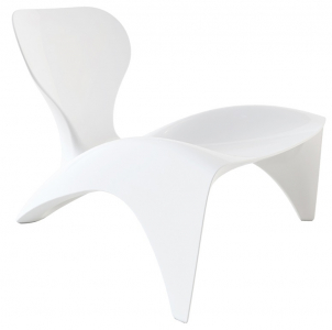 Лаунж-стул пластиковый SLIDE Isetta Lacquered полиуретан матовый белый Фото 1