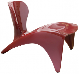 Лаунж-стул пластиковый SLIDE Isetta Lacquered полиуретан матовый красный Фото 5