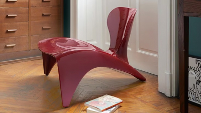 Лаунж-стул пластиковый SLIDE Isetta Lacquered полиуретан матовый красный Фото 4