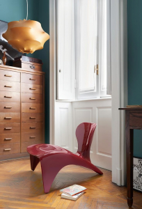 Лаунж-стул пластиковый SLIDE Isetta Lacquered полиуретан матовый красный Фото 6