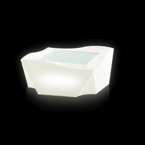 Стол пластиковый журнальный светящийся SLIDE Kami Ni Lighting LED полиэтилен, закаленное стекло белый Фото 4