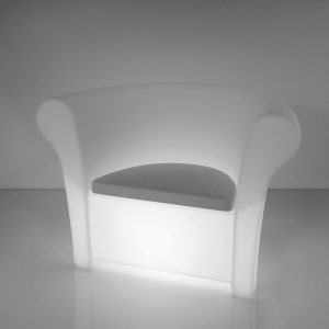 Кресло пластиковое светящееся с подушкой SLIDE Kalla Lighting полиэтилен, полиуретан белый Фото 4