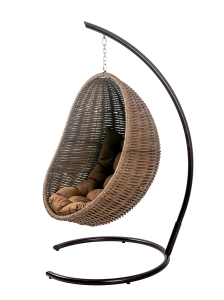Кресло плетеное подвесное DW Cocoon сталь, искусственный ротанг, полиэстер коричневый Фото 8