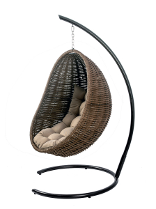 Кресло плетеное подвесное DW Cocoon сталь, искусственный ротанг, полиэстер коричневый Фото 10