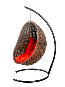 Кресло плетеное подвесное DW Cocoon сталь, искусственный ротанг, полиэстер коричневый Фото 11