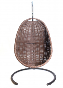 Кресло плетеное подвесное DW Cocoon сталь, искусственный ротанг, полиэстер коричневый Фото 16