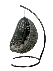 Кресло плетеное подвесное DW Cocoon сталь, искусственный ротанг, полиэстер черный Фото 8