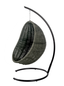 Кресло плетеное подвесное DW Cocoon сталь, искусственный ротанг, полиэстер черный Фото 7