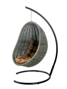 Кресло плетеное подвесное DW Cocoon сталь, искусственный ротанг, полиэстер черный Фото 14