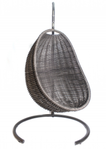Кресло плетеное подвесное DW Cocoon сталь, искусственный ротанг, полиэстер черный Фото 16
