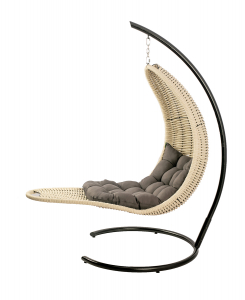 Кресло плетеное подвесное DW Chaise Lounge  сталь, искусственный ротанг, полиэстер белый Фото 8
