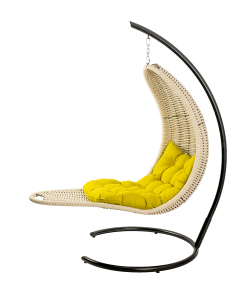 Кресло плетеное подвесное DW Chaise Lounge  сталь, искусственный ротанг, полиэстер белый Фото 6