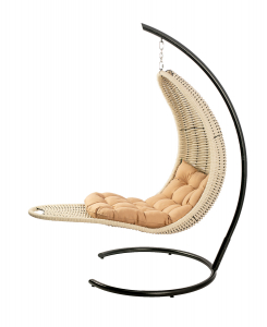 Кресло плетеное подвесное DW Chaise Lounge  сталь, искусственный ротанг, полиэстер белый Фото 11