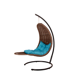 Кресло плетеное подвесное DW Chaise Lounge  сталь, искусственный ротанг, полиэстер коричневый Фото 10