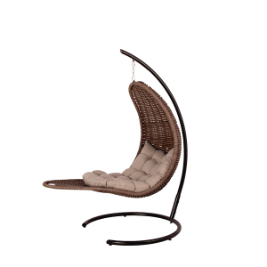 Кресло плетеное подвесное DW Chaise Lounge  сталь, искусственный ротанг, полиэстер коричневый Фото 12