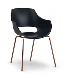 Кресло пластиковое PAPATYA Opal-ML Pro сталь, стеклопластик черный Фото 4