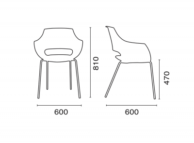 Кресло пластиковое PAPATYA Opal-ML Pro сталь, стеклопластик черный Фото 2