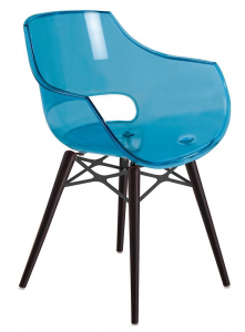 Кресло прозрачное PAPATYA Opal Wox Beech бук, поликарбонат венге, синий Фото 1