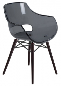 Кресло прозрачное PAPATYA Opal Wox Beech бук, поликарбонат венге, дымчатый Фото 1