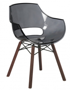 Кресло прозрачное PAPATYA Opal Wox Iroko ироко, поликарбонат натуральный, дымчатый Фото 1