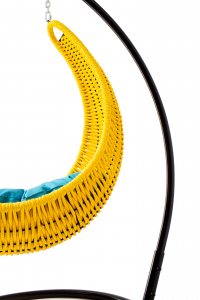 Кресло плетеное подвесное DW Hammock сталь, искусственный ротанг, полиэстер желтый Фото 7