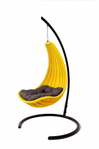 Кресло плетеное подвесное DW Hammock сталь, искусственный ротанг, полиэстер желтый Фото 12