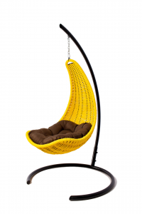 Кресло плетеное подвесное DW Hammock сталь, искусственный ротанг, полиэстер желтый Фото 14