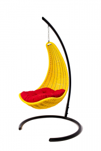 Кресло плетеное подвесное DW Hammock сталь, искусственный ротанг, полиэстер желтый Фото 15