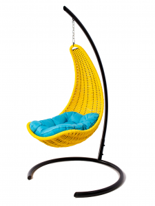 Кресло плетеное подвесное DW Hammock сталь, искусственный ротанг, полиэстер желтый Фото 5