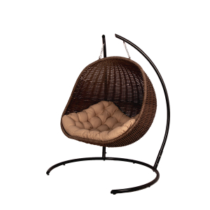 Кресло плетеное подвесное DW Cocoon Twin сталь, искусственный ротанг, полиэстер коричневый Фото 10