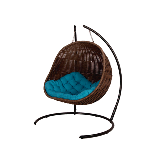 Кресло плетеное подвесное DW Cocoon Twin сталь, искусственный ротанг, полиэстер коричневый Фото 11
