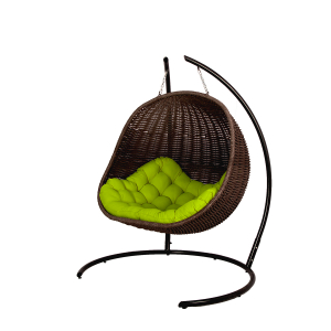 Кресло плетеное подвесное DW Cocoon Twin сталь, искусственный ротанг, полиэстер коричневый Фото 12