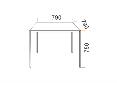 Стол ламинированный обеденный PAPATYA Slim сталь, компакт-ламинат HPL Фото 2